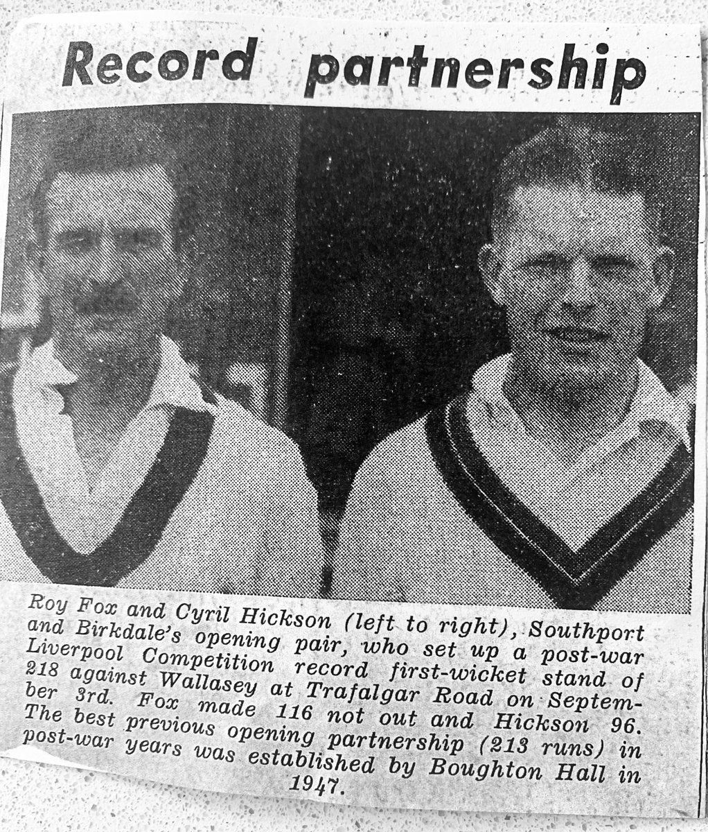 SNBCC's tweet photo. Last Saturday’s unbeaten partnership of 243 between @jjfielding1 (135*) &amp; Jonny Whitehead (111*) is a club record, says @SNBCC historian @Michael19564616, beating the previous best of 218 between Roy Fox &amp; Cyril Hickson scored in 2 hours 10 minutes on 3rd September 1955 https://t.co/CXISEq3DEe