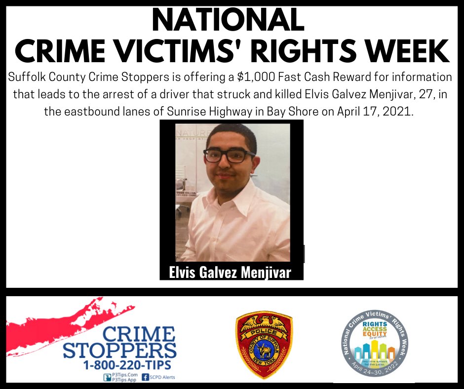 SCPDHq's tweet photo. In recognition of National Crime Victims’ Rights Week, the SCPD and Suffolk County Crime Stoppers are featuring unsolved cases in an effort to bring justice to the victims and their families.
 
If you have information, call Crime Stoppers at 1-800-200-TIPS. https://t.co/RcGMTe8fth