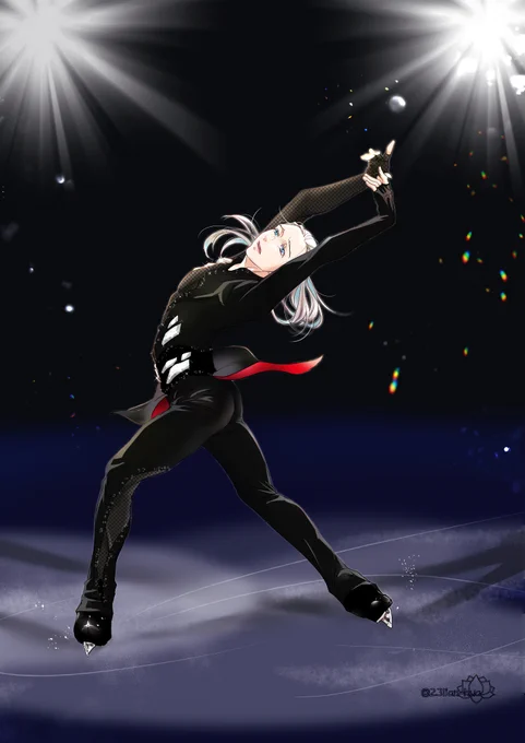 凄く時間がかかってしまった…
4月のお絵描き〆
今月はよく頑張りました

ヴィクトルのエロス
きっとフレアーはこうは広がらない…と思いながら
🍑を死守 