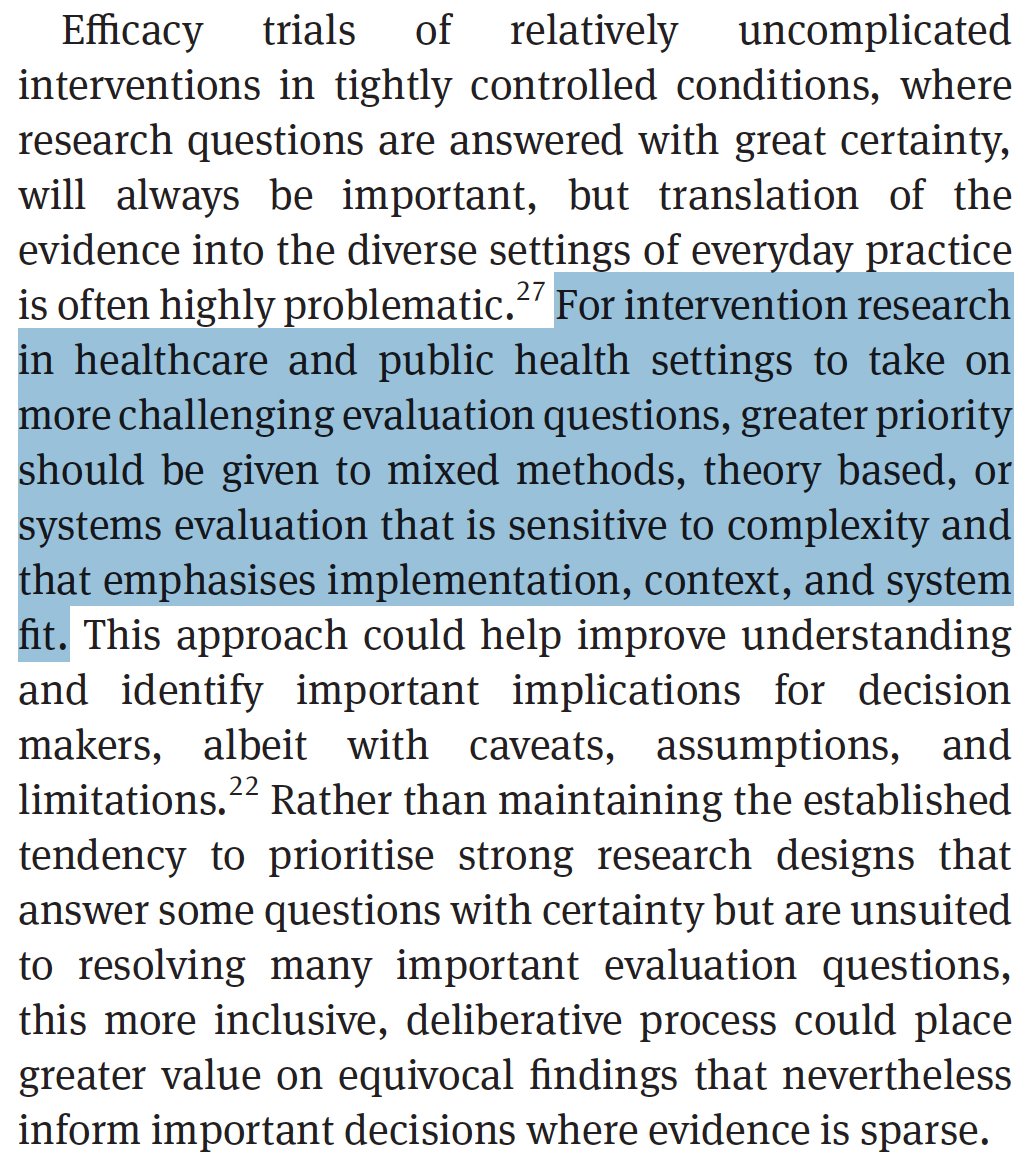timcolbourn's tweet photo. Looking forward to teaching my Evaluating Interventions module next week @UCLGlobalHealth 
 
Enjoying reading the new MRC-NIHR guidance on developing &amp; evaluating complex interventions: https://t.co/At383tsdU9
Great to see shift in focus - now v inline with our course content :) https://t.co/HAR3k9CkTK