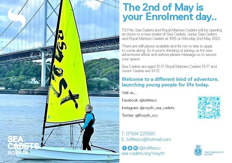 Rosyth_scc's tweet image. There's still time to join in our enrolment evening and start your new adventure with the Sea Cadets.

Contact us today.

#teamrosyth #seacadetsuk