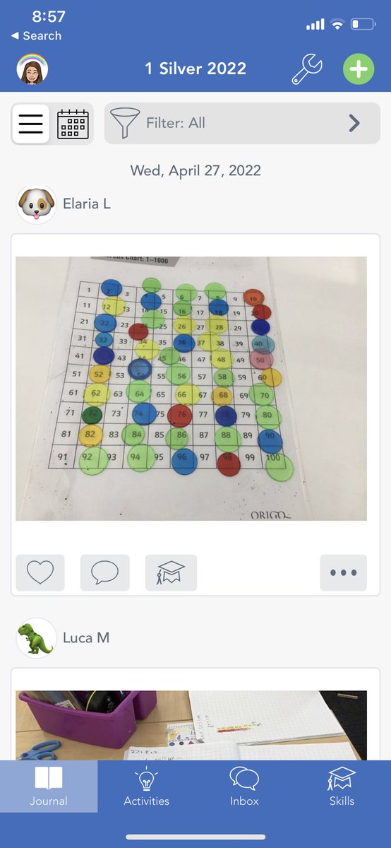 Raquelh___'s tweet photo. Missing my students but thanks to @Seesaw I can keep up with what they’re up to and see all their amazing work 😁 today they learnt about patterns in mathematics 🙇🏼‍♀️🙇🏽‍♂️ #ACUedu_p https://t.co/fLMpDnAWYk