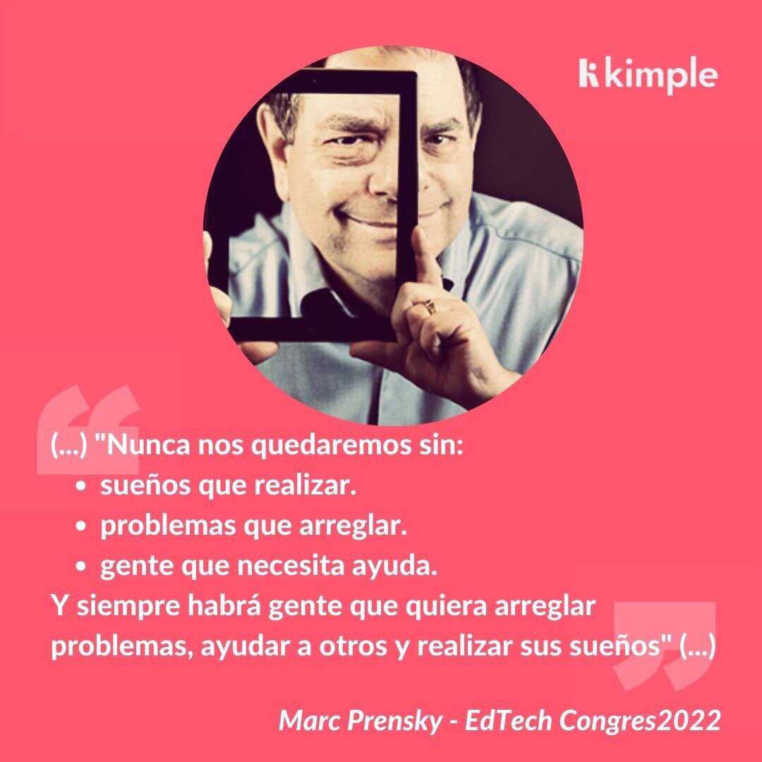 EduKimple's tweet image. (…)”Mai ens quedarem sense 
- somnis que realitzar
- problemes que arreglar
- gent que necessita ajuda
Però sobretot mai ens quedarem sense gent que vol ARREGLAR PROBLEMES, AJUDAR A UNS ALTRES i REALITZAR ELS SEUS SOMNIS” (…) @prenskymarc #edtechbcn #empotech beyond education