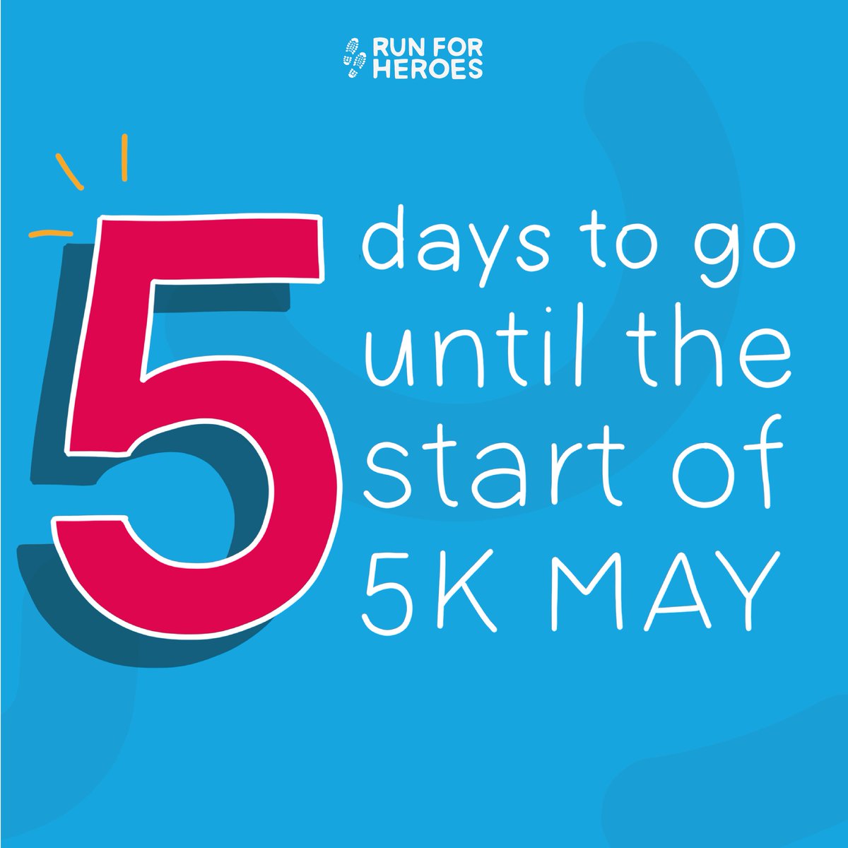 BDCFT_BLCharity's tweet photo. We're on the countdown to 5kMay 🙌

Who is ready?!

 🏃‍♂️ Participate in a 5k this May
💰 Donate £5 to our charity
🖐️ Nominate 5 others to take part, remember to tag us and @BDCFT so we can repost! 

Good luck everyone 🍀  

#5kMay #RunForHeroes https://t.co/8OjMqc9bfq