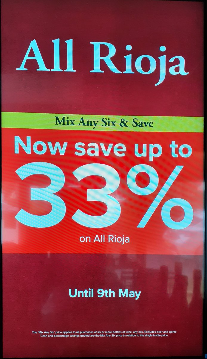 Strong savings with our Mix Any Six & Save on all Rioja!
#riojawine 
#bankholidayweekend 
#pomalwine 
#mugawine 
#matsuwinespain 
#marquesderiscal 
#cunewine 
#beroniarioja 
#marquesdecaceres
#viñalarde 
#bardoswine 
#vinamajestica 
#ramonbilbaowine 
#dehesadelantana