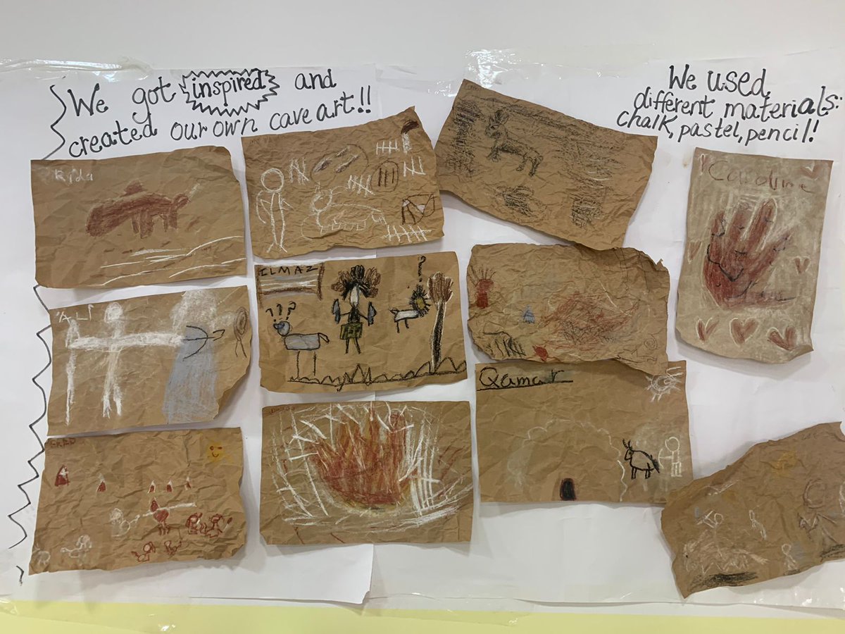 elsayed_aishas's tweet photo. I love when kids ask such questions: What was the first piece of art? How was it created? Kiwis took our learning in a whole new direction! #Prehistoric Art #CAVEWORLD #ignite their minds @LWISIstanbul https://t.co/fzTkYlm200