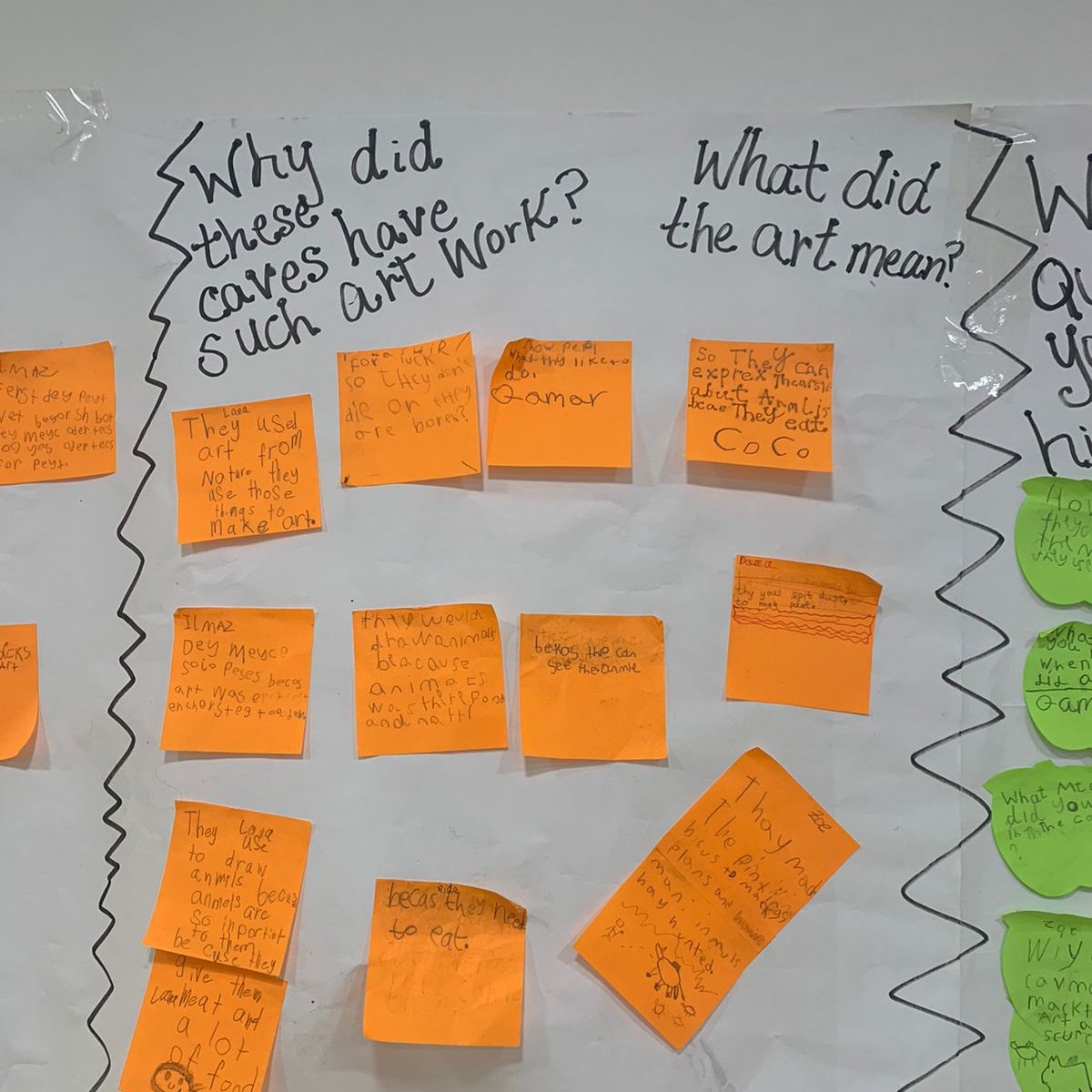 elsayed_aishas's tweet photo. I love when kids ask such questions: What was the first piece of art? How was it created? Kiwis took our learning in a whole new direction! #Prehistoric Art #CAVEWORLD #ignite their minds @LWISIstanbul https://t.co/fzTkYlm200