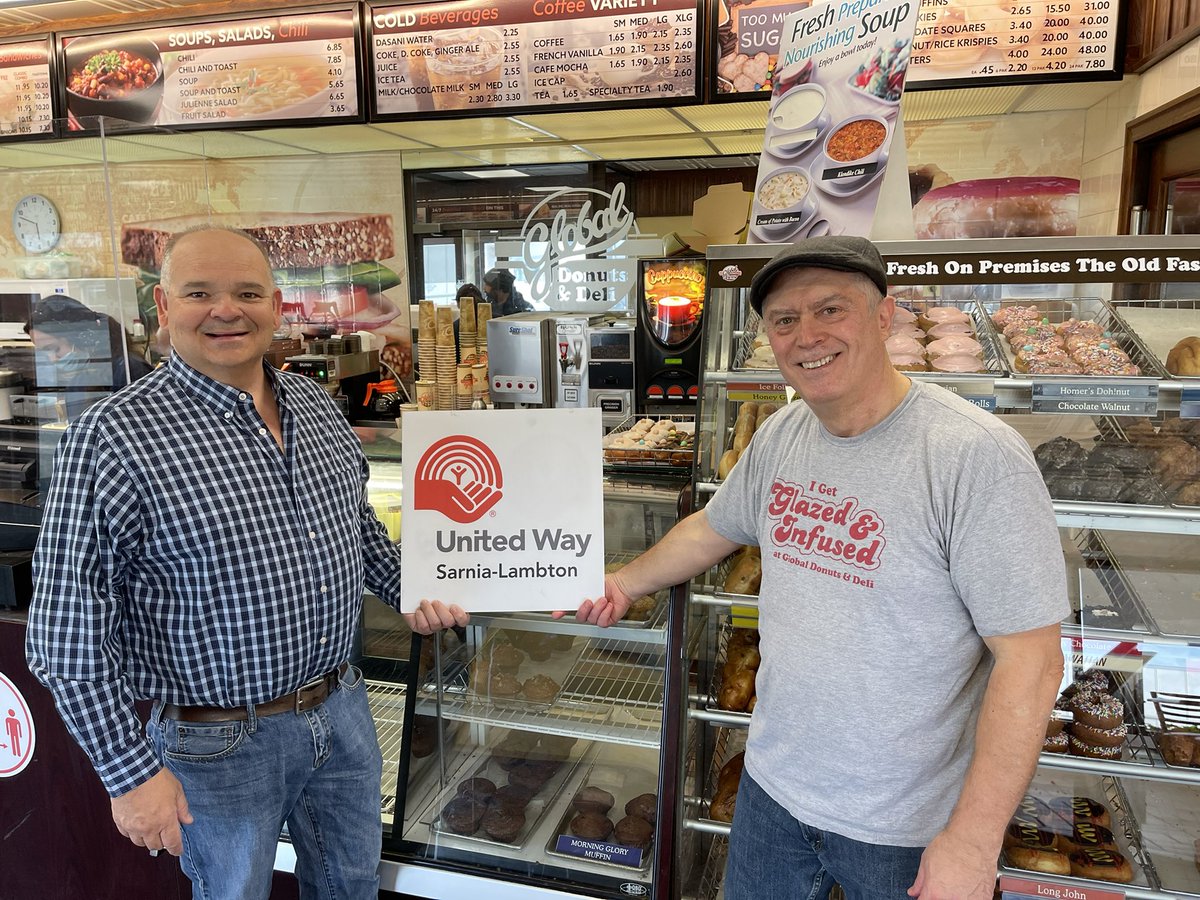 Today is the day.

Stop by <a href="/GlobaldonutsD/">Global Donuts & Deli</a>  do you pick up your United Way themed custard filled donuts, all proceeds will be donated to the United Way.