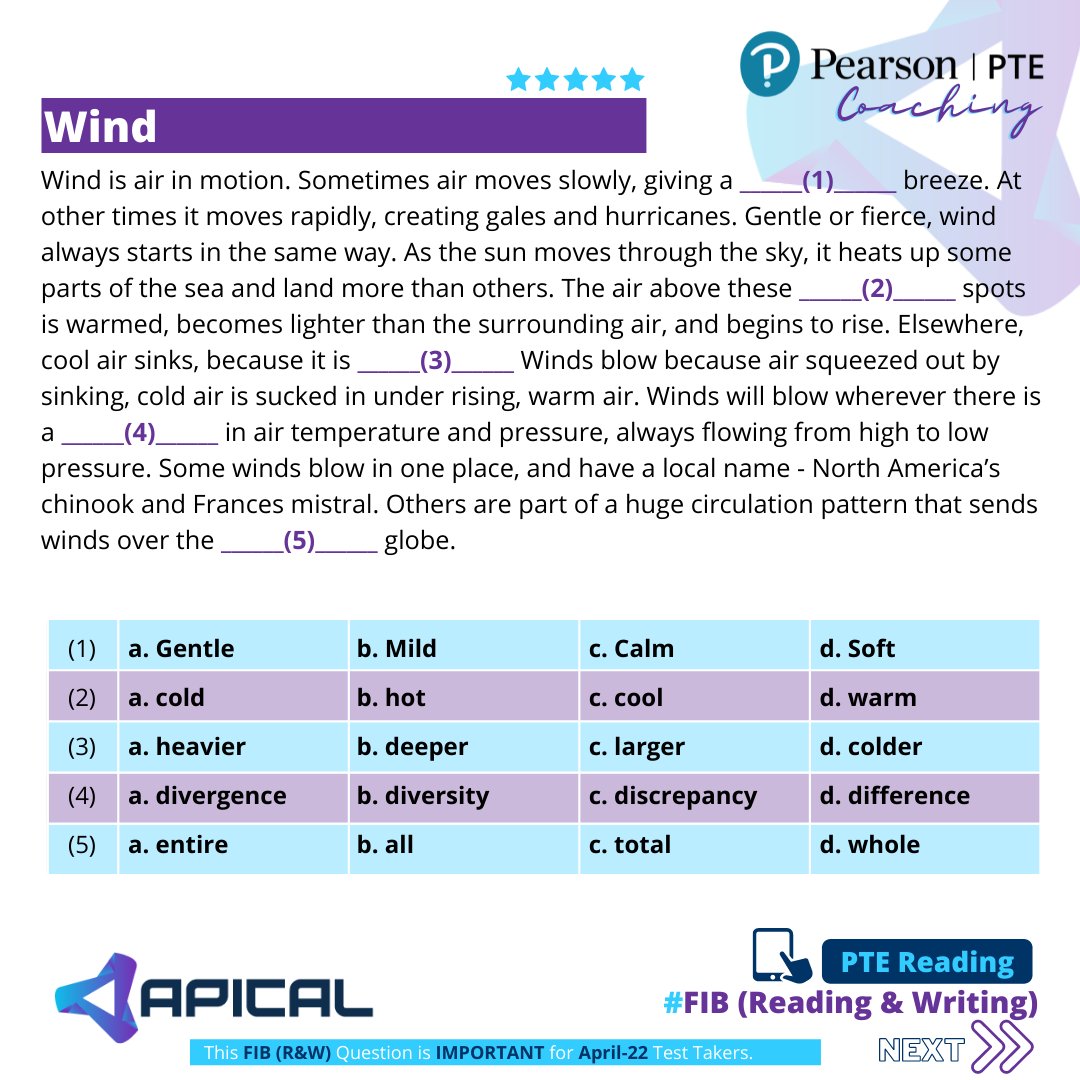 ApicalPortal's tweet photo. In this post we have added the most important Fill In The Blanks questions samples for PTE Exam. So that you can find and practice easily. 
👉Practice Fill in The Blanks in on Apical LMS!
 ➡Follow us on Facebook for more: https://t.co/NmKVUmxREn 
#pte #pteonlinecoaching #apical https://t.co/rRxYvyJFaM