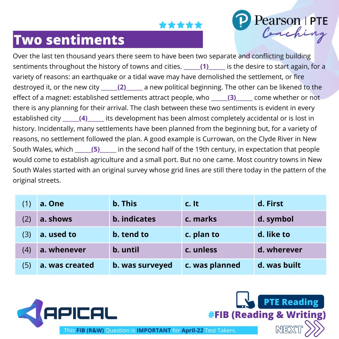 ApicalPortal's tweet photo. In this post we have added the most important Fill In The Blanks questions samples for PTE Exam. So that you can find and practice easily. 
👉Practice Fill in The Blanks in on Apical LMS!
 ➡Follow us on Facebook for more: https://t.co/NmKVUmxREn 
#pte #pteonlinecoaching #apical https://t.co/rRxYvyJFaM