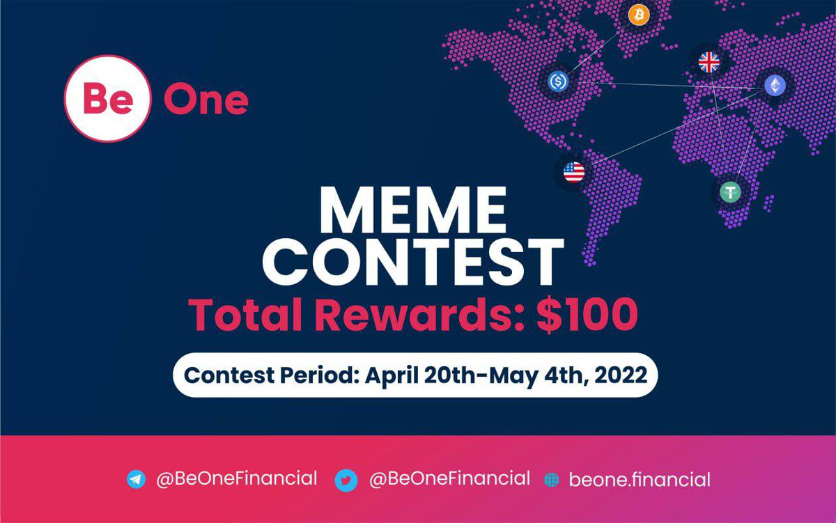 cryptokinzz's tweet photo. Join the Be One Financial Meme Contest!💸💸💸
1. Click the link to join:
https://t.co/ceFkj6CpMH
2. Follow, Retweet this tweet and tag 5 friends.
🚀🚀🚀
#BeOneFinancialMeme #Cryptocurrency #MemeContest https://t.co/EiUX3f473w