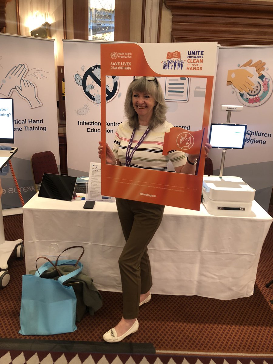 SureWash's tweet photo. Have your colleagues challenged you to get a picture with the World Hand Hygiene day selfie board?🤩 https://t.co/2oWGEKJAho