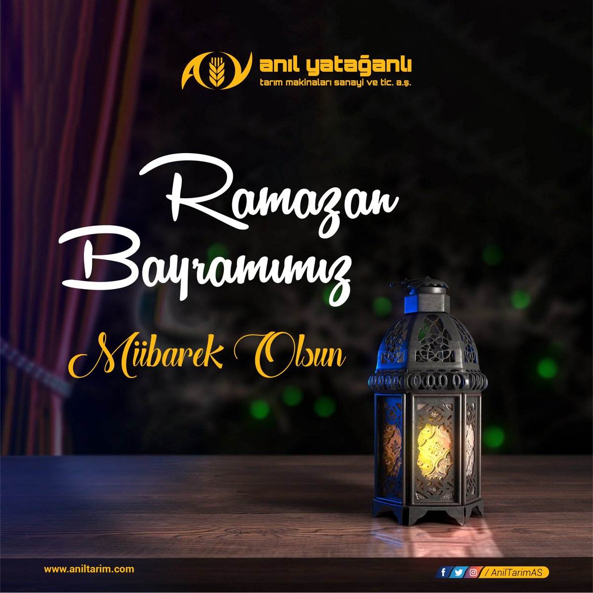 AnilTarimAS's tweet photo. Mübarek Ramazan bayramı hepimize sağlık, huzur, bolluk ve bereket getirmesi dileğiyle. Ramazan Bayramımız mübarek olsun..

We wish you a blessed Eid holiday.
May it brings health, peace, abundance and blessings to all of us. Happy Eid Al Fitr..

#ramazanbayramı #anılyataganlı https://t.co/nJ69RvfAH3