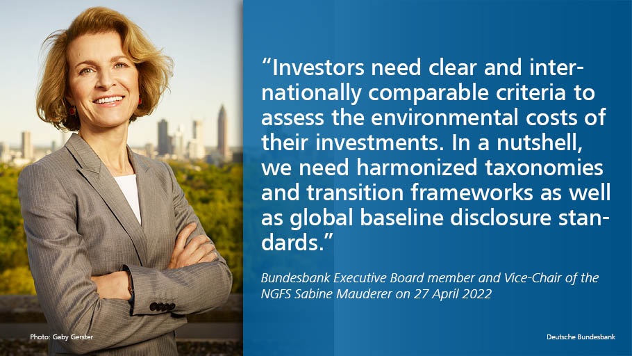 Sabine #Mauderer on the new <a href="/NGFS_/">Network for Greening the Financial System</a> report "Enhancing Market Transparency in Green and Transition Finance" ngfs.net/en/communique-… #greenfinance #sustainablefinance #transitionfinance #esg #ngfs