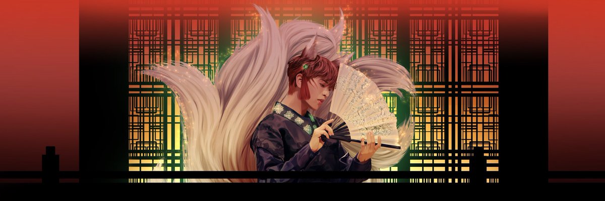 PoirotteP's tweet photo. Ravn as a Gumiho😏💖
#ravn #gumiho #ravnoneus #oneus #drawing #fanart #digitalart #procreate https://t.co/utSXdvbQq8