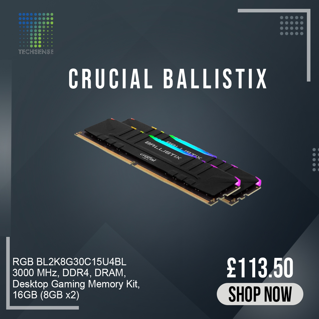 Crucial Ballistix RGB BL2K8G30C15U4BL 3000 MHz, DDR4, for just £113.50
.
.
Shop now
Click on the link below
techsenseshop.co.uk/.../crucial-ba…
.
Contact us@01614777754
.
Email us: customercare@techsenseshop.co.uk
 #crucial #shopnow #techsense #dell #lcddisplay #ShopNow #Portab   #laptops