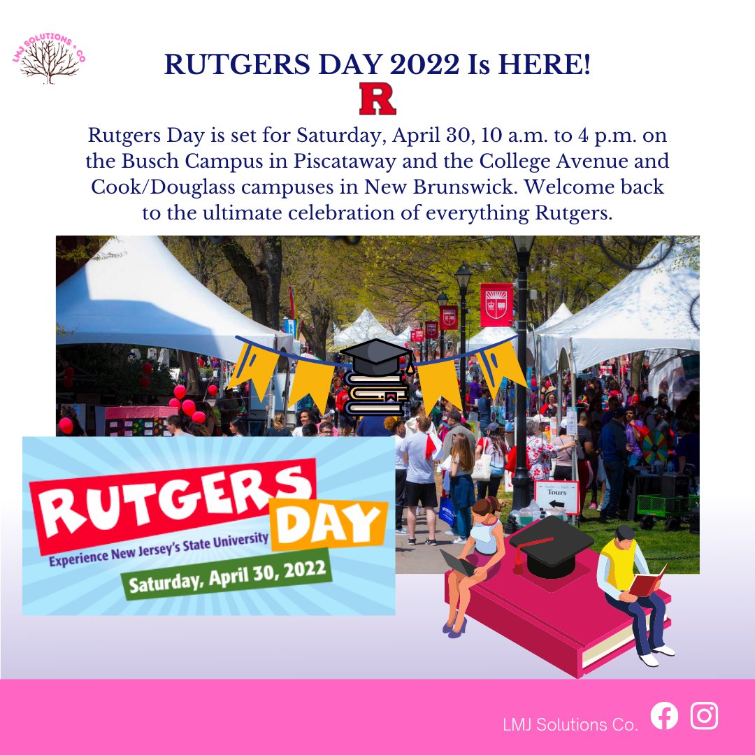 LMJSolutionsCo's tweet photo. Rutgers Day returns this weekend! Take the whole family to campus and celebrate all things Rutgers. Click the link for more info: https://t.co/PQAfudtMMW

#LMJSolutions #RutgersUniversity #College #HighSchool #Family https://t.co/SisSqYHdZX