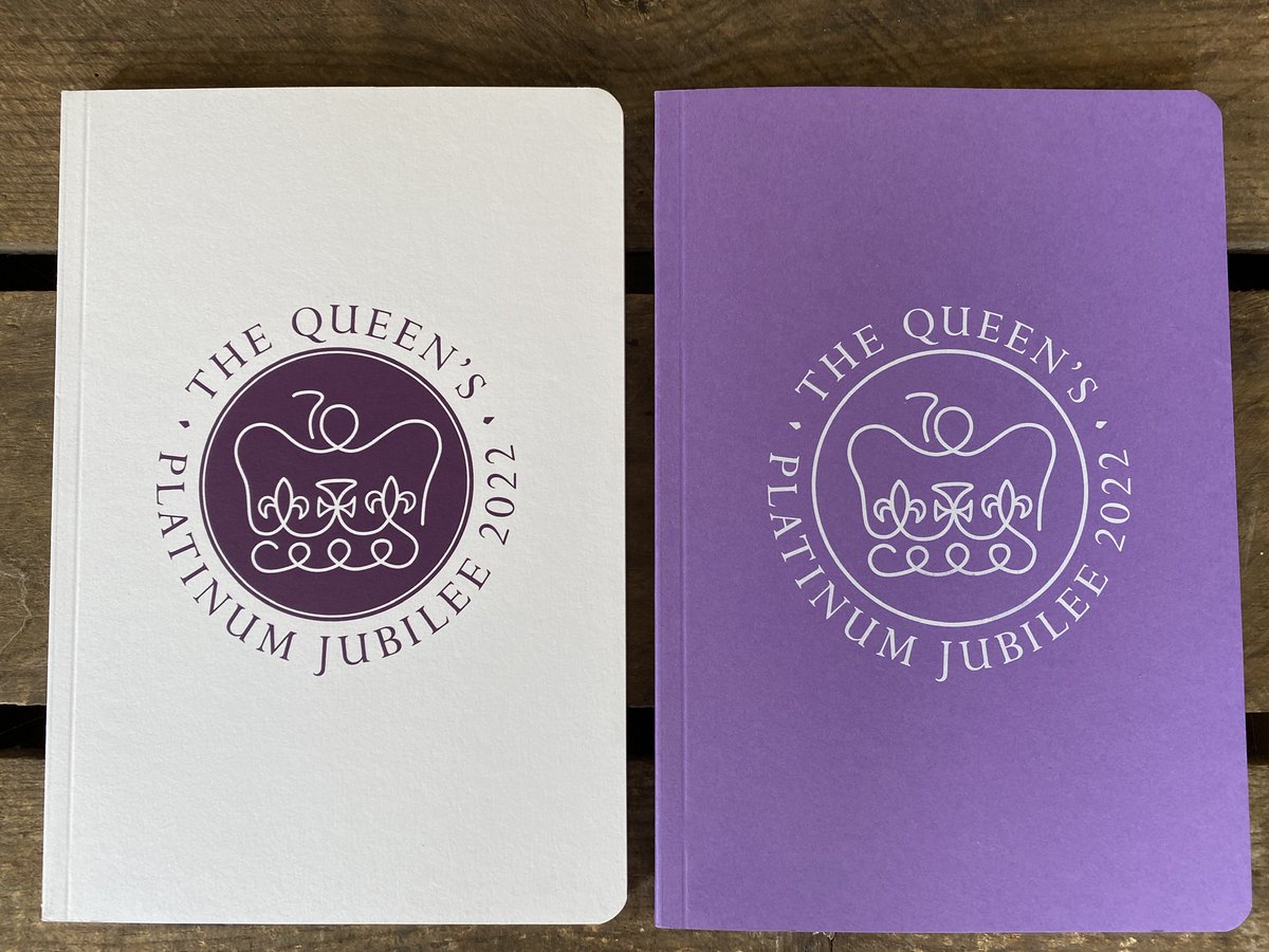 Platinum Jubilee branded UK made eco notebooks ~ contact us for more info #PlatinumJubilee #promotionalproducts #ukmade 🇬🇧