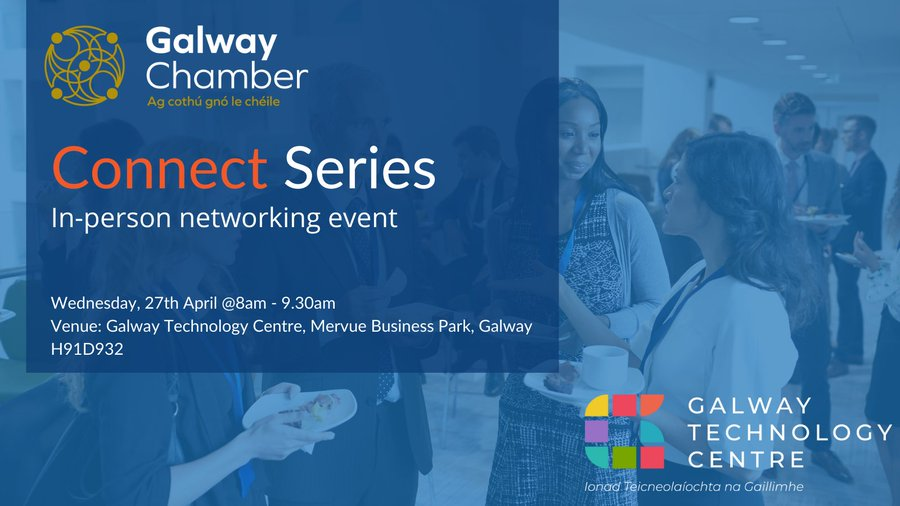 dv_mannion's tweet photo. Thanks to @KennethDeery and all at @GalwayChamber  for this morning's Chamber Connect meeting. Thanks also to @GalwayTech for hosting the event. So exciting to meet in person again! #ConnectSeries #networking #GTCConnect https://t.co/McTP86Pbmg