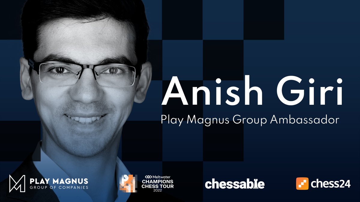 chess24com's tweet photo. We're thrilled to announce that @anishgiri is now a Play Magnus Group Ambassador, meaning we'll see even more of the Dutch no. 1 at chess24, @chessable and on the @ChampChessTour! 

https://t.co/b4QQd2tFV3

#ChessChamps #OsloEsportsCup https://t.co/QEFE79rB4n