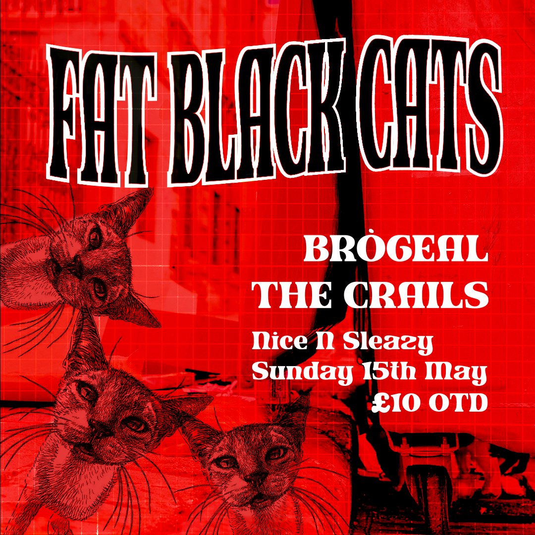 Very excited to announce we're playing alongside our personal favourites <a href="/brogealband/">Brògeal</a> and The Crails in Nice N Sleazy Glasgow Sunday 15th May! See you there.