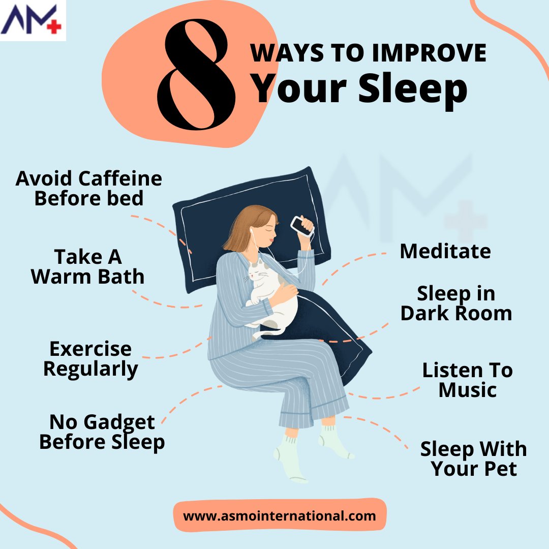 Better Sleep for Better Health.
.
bit.ly/3nHERKo
.
#improveyoursleep #sleep #sleeping #sleepwell #avoidcaffeine #beforebed #takeawarmbath #exerciseregularly #exercisemotivation #nogadgetbeforesleep #meditate #sleepindarkroom #listentomusic #sleepwithyourpet #mentalhealth