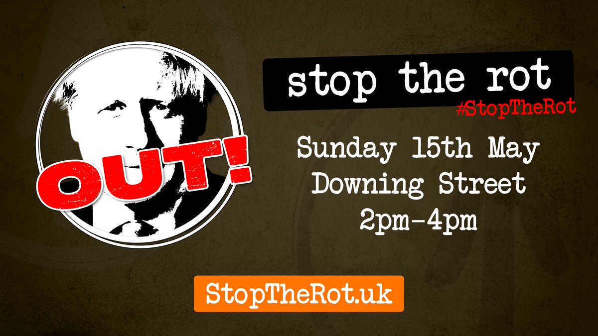 Boris Johnson is a rogue Prime Minister. He says people don't care about his lies, incompetence and corruption. If you DO care, come along and show him just how wrong he is.
stoptherot.uk
#StopTheRot