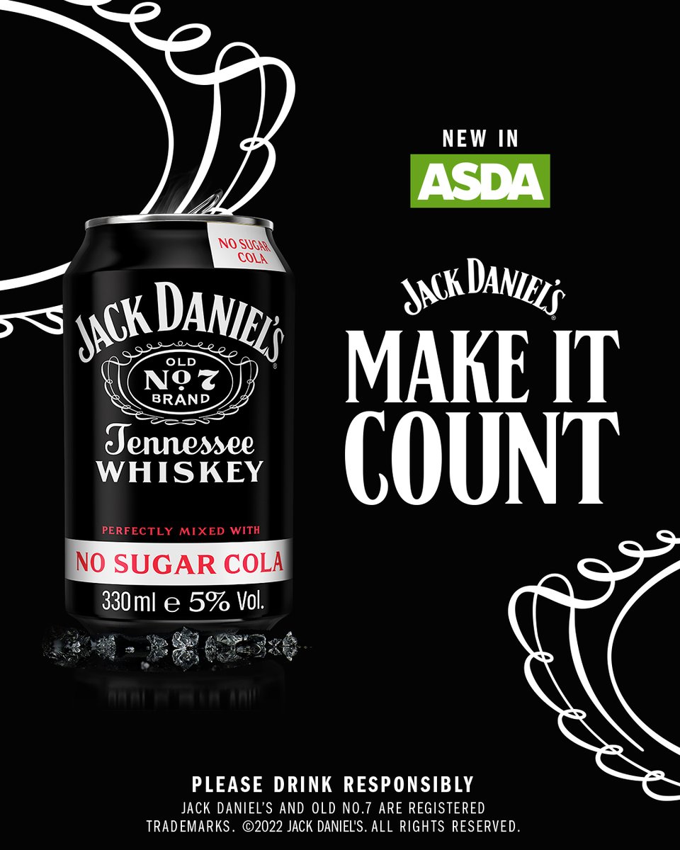 Jack and No Sugar Cola. Now in an Asda near you. Perfect for those warm sunny evenings. groceries.asda.com/product/pre-mi…