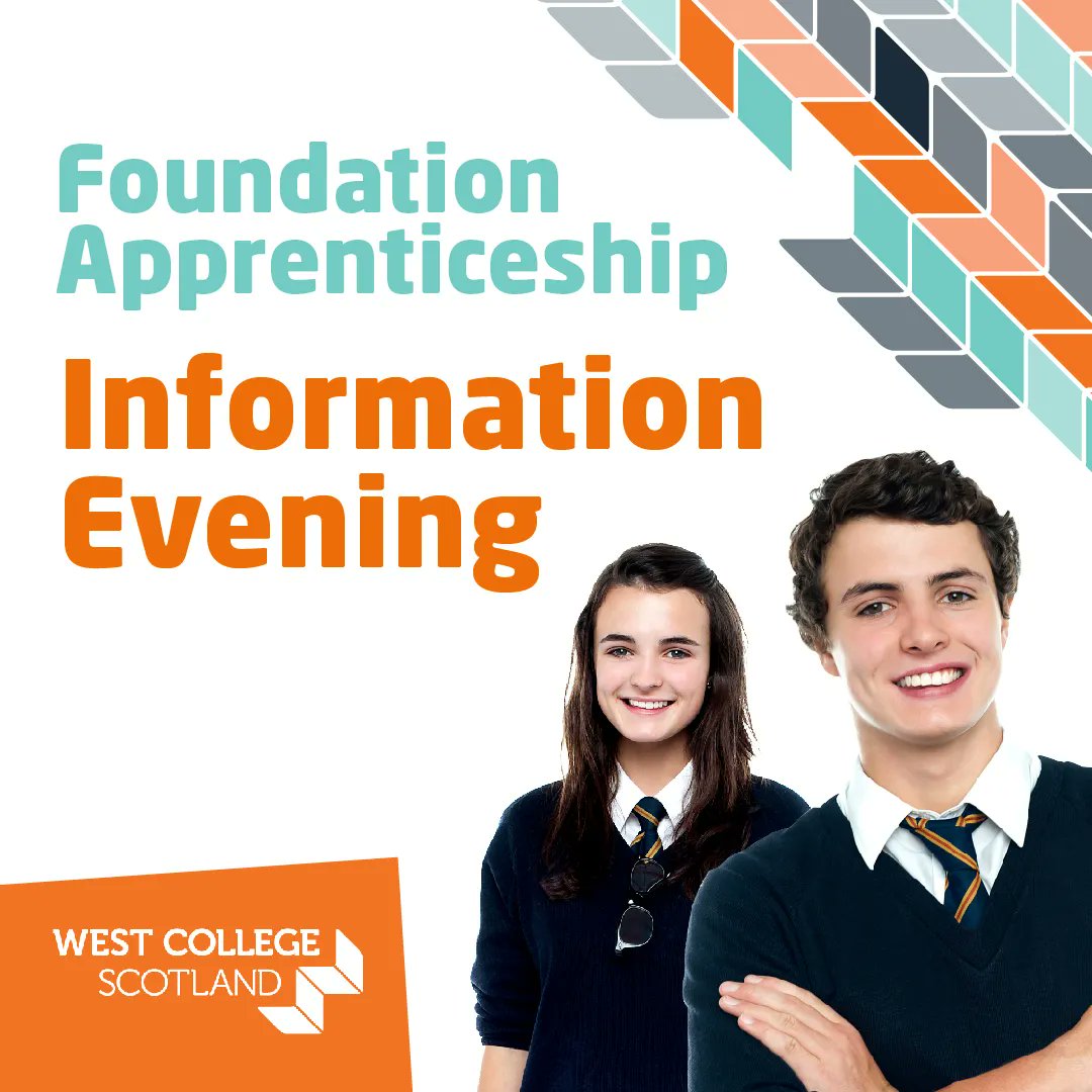Want to find out more about #FoundationApprenticeships? 🤔

<a href="/wdcouncil/">West Dunbartonshire Council</a> <a href="/Working4U_WDC/">Working4U@WDC</a> and <a href="/WestCollScot/">WestCollegeScotland</a> are hosting an informal virtual info event on Wednesday 27th April 6-7pm 👀

Sign up here 👉 buff.ly/3KmKoRg