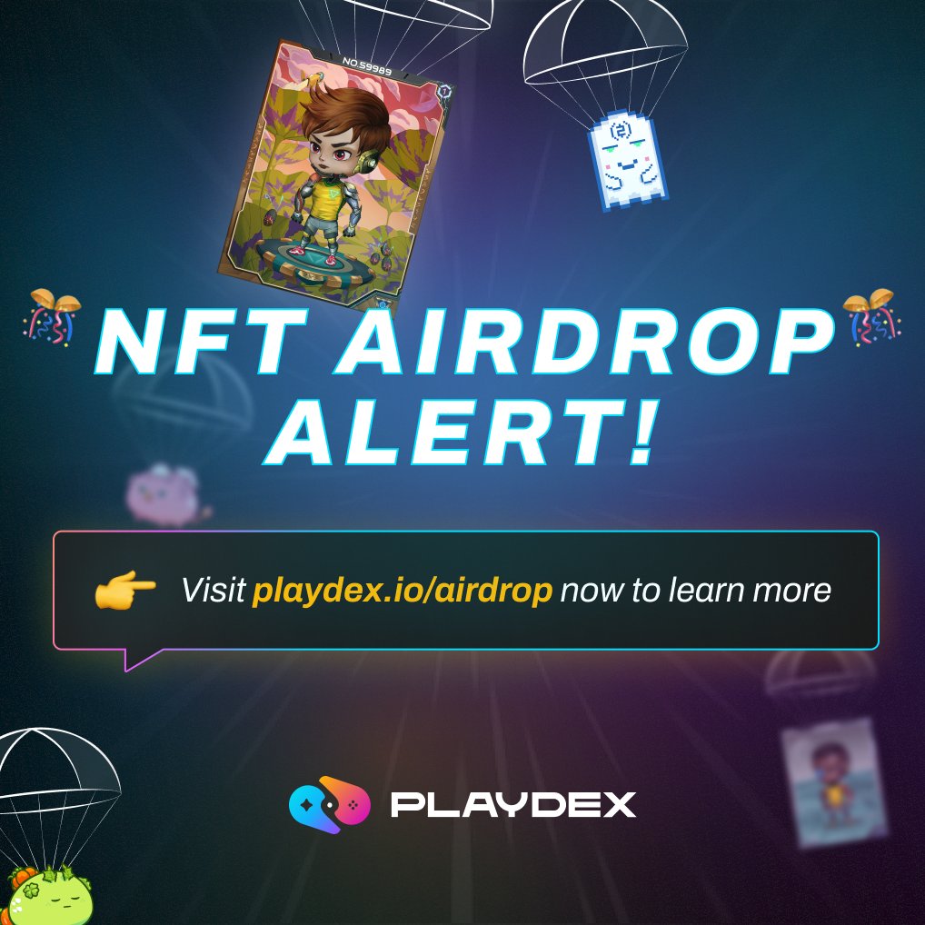playdex's tweet photo. NFT Airdrop 🔥 

be part of our limited-time Gaming NFT giveaway and get a chance to win Cyball, Axie Infinity, Aavegotchi and other mystery items

join airdrop: https://t.co/7FcQ4ScEzX 

#NFTs #Airdrop #NFT #NFTGiveaway #Giveaway https://t.co/bIioDriO1t