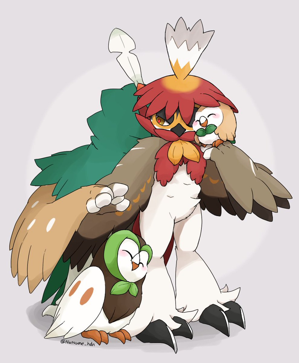 rowlet pokemon (creature) no humans bird talons owl closed eyes standing  illustration images