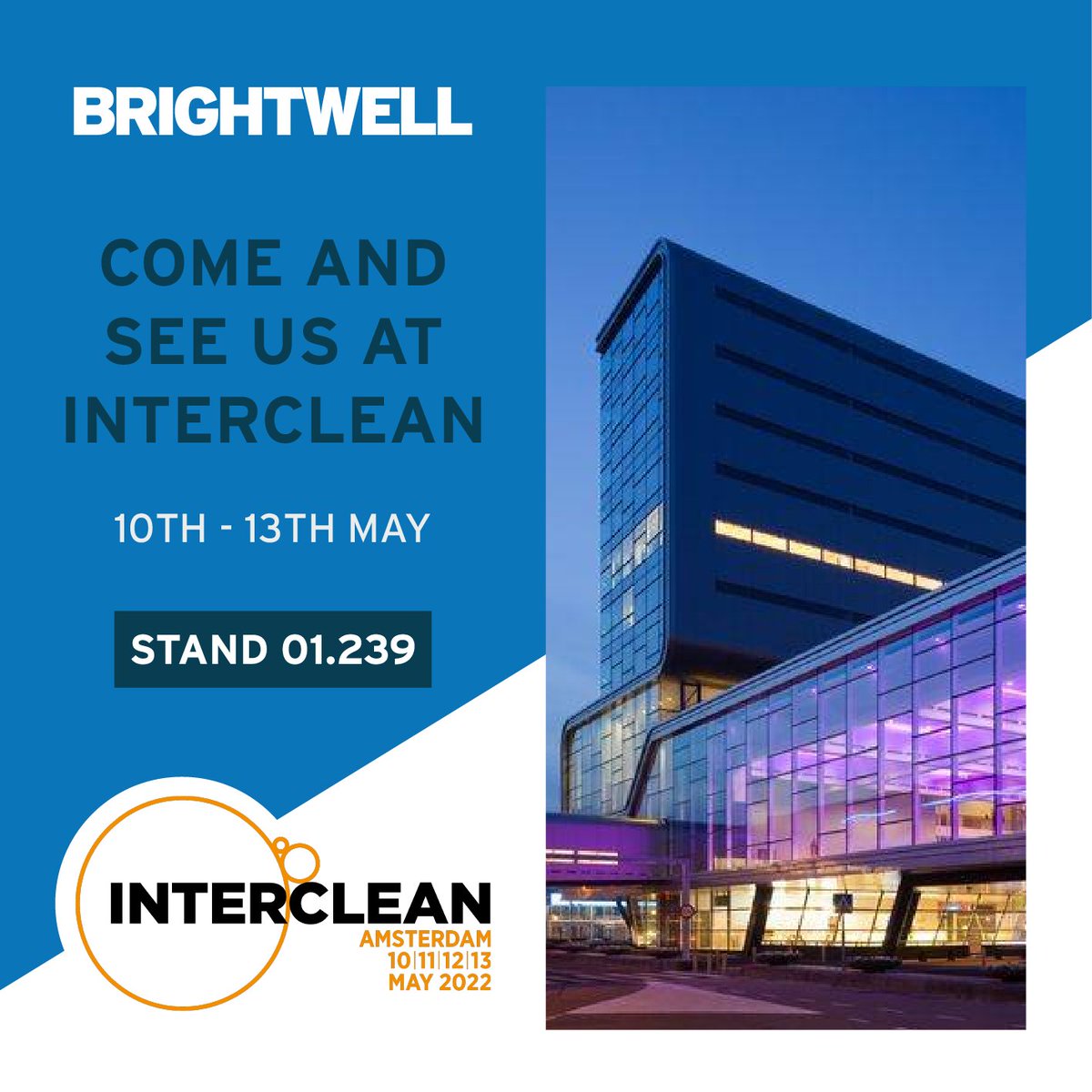 Brightwell Dispensers are back for Interclean 2022!

We are really looking forward to seeing faces old and new at RAI Amsterdam, from the 10th to the 13th of May. Come to stand 01.239 and say hello!

#interclean #interclean2022 #hygiene #cleaning #brightwell