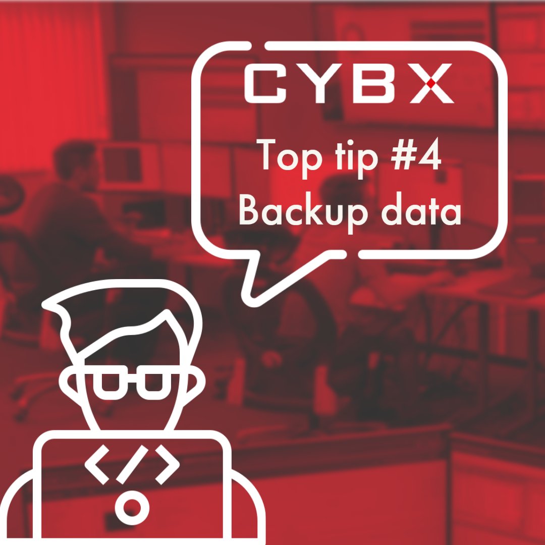 CYBX_team's tweet photo. CYBX top 10 #Cyber tips 4/10:
Be sure to have #backups of your data and systems (ideally in the cloud). Know how to use them. Test that they work.
https://t.co/UC2IerdGG2 https://t.co/XprkZgsEOl