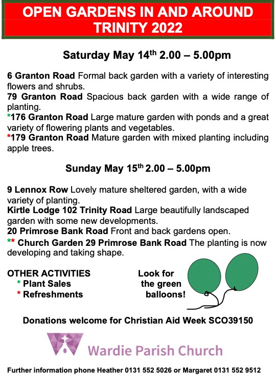 StJohnPrincesSt's tweet photo. Celebrate the arrival of spring with our @ecocongregation neighbours @WardieChurch on 14 & 15 May
#ecocongregation #wardie #spring #opengardens https://t.co/c4uK2NqwOR