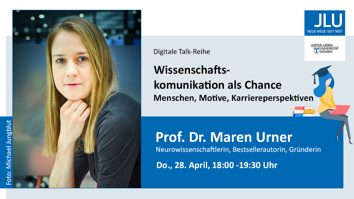 Wir müssen unsere Denkmuster ändern, um die Krisen unserer Zeit zu meistern, sagt Maren Urner. Die Bestsellerautorin, <a href="/PDmedien/">Perspective Daily</a>-Gründerin und Neurowissenschaftlerin @PositiveMaren ist am Donnerstag zu Gast in den digitalen JLU-Wisskomm-Talks. 

Infos: uni-giessen.de/wisskomm-talk2…