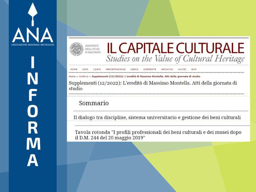 Archeologi's tweet photo. #ANAInforma

📣 Pubblicazione Atti della Giornata di studio "L'eredità di Massimo Montella"

📌 🔗 L'intervento ANA, e tutti gli altri della giornata, sono disponibili al link https://t.co/TwzKPIWrw2 https://t.co/DZRTbwYWtN