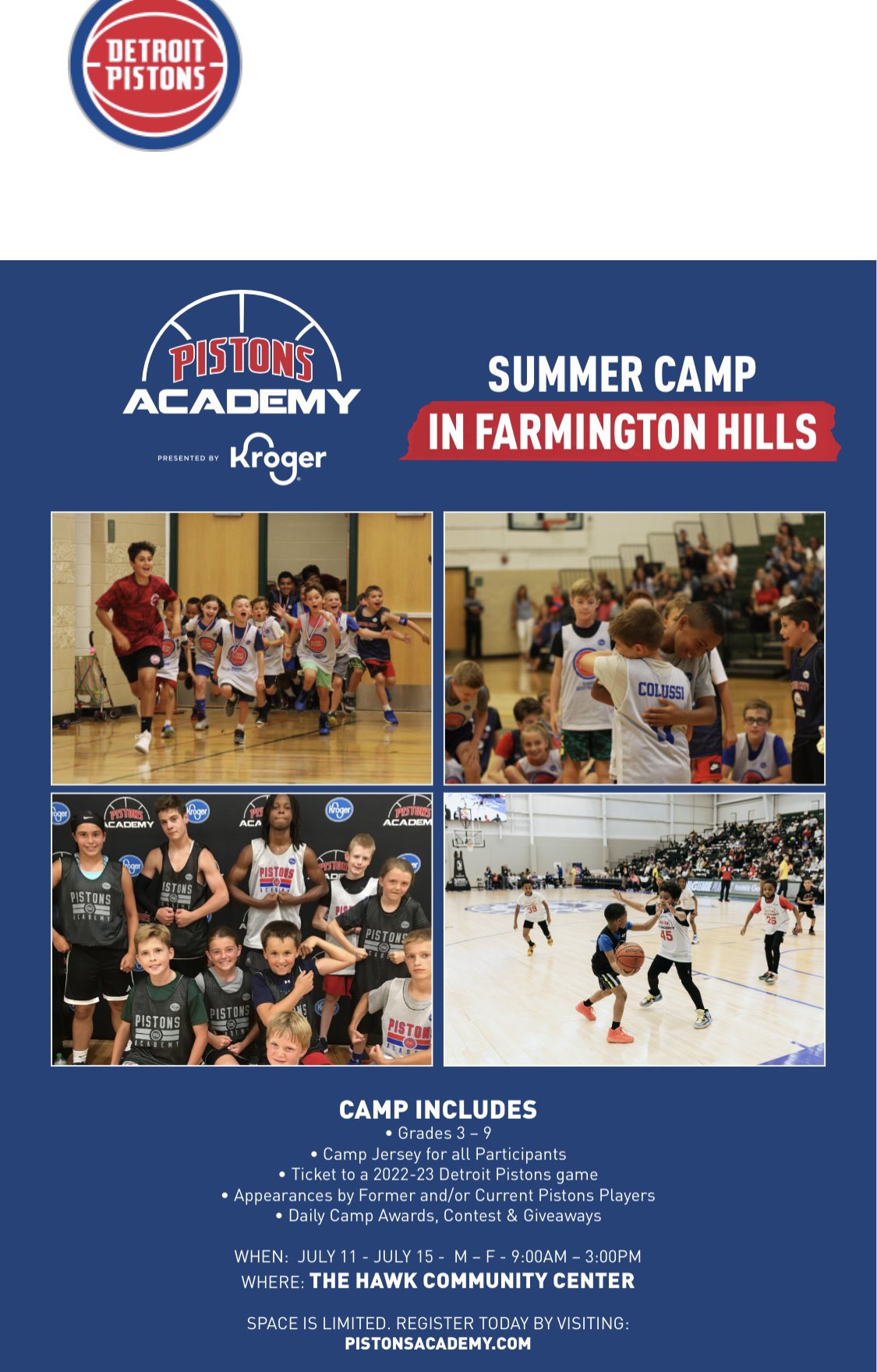 Michigan Playmakers on Twitter "Jr Pistons Summer Camp Hawk https//t