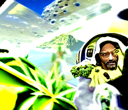 snoop dogg lands on a planet made of weed