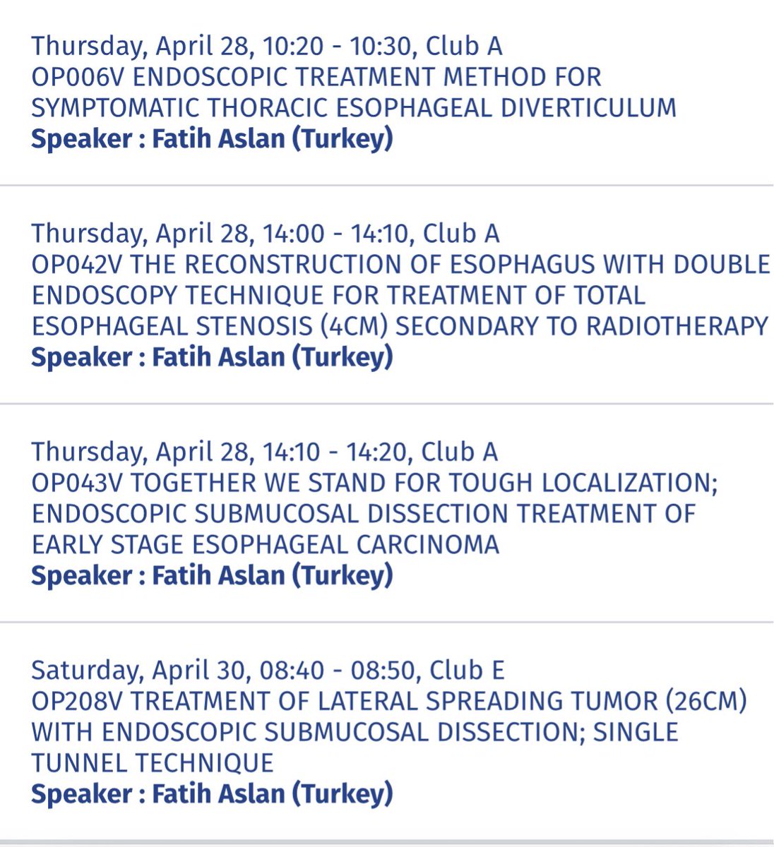 FatihAslanMD's tweet photo. New #endoscopic treatments and beyond  #ESGEDays2022 @ESGE_news ; treatment of huge #rectalcancer (26 cm) or treatments of symptomatic mid-esophageal #diverticulum, early upper #esophagealcancer , #esophageal #stricture, check out this session  #challengetheimpossible ✅⬇️⬇️⬇️✅ https://t.co/MpWqVrYFli
