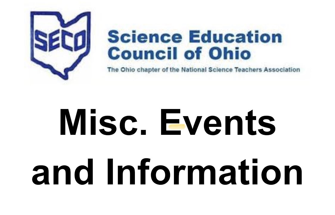 Check out all the great science events open to Ohio Educators! bit.ly/SECOMiscEvents