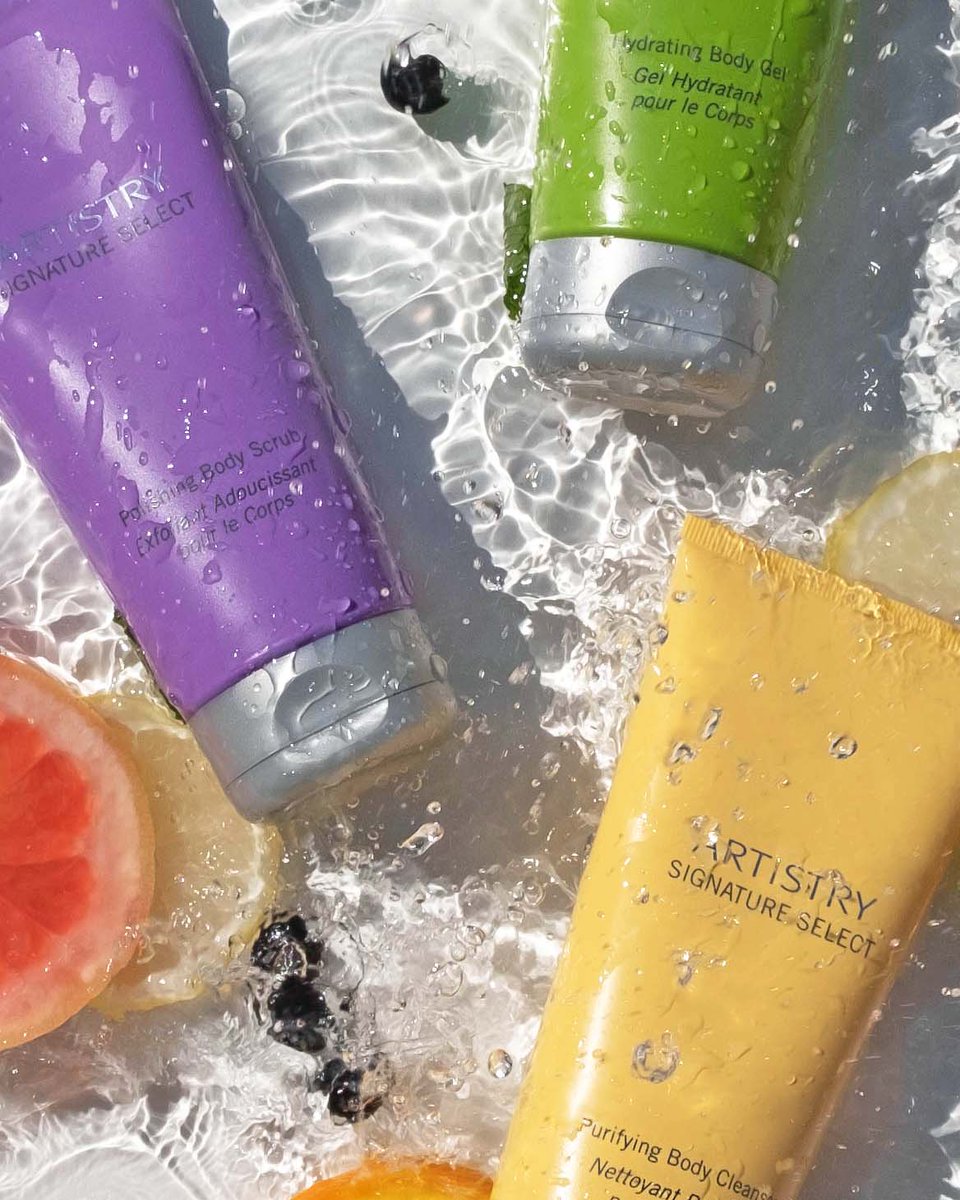 ArtistryUS's tweet photo. Skincare isn’t just for your face ✨ Treat your body to this Artistry Signature Select hydrating routine for softer, summer-ready skin ☀️
💛 Purifying Body Cleanser
💜 Polishing Body Scrub
💚 Hydrating Body Gel
#RuleYourRoutine https://t.co/lgTF4dMvsT