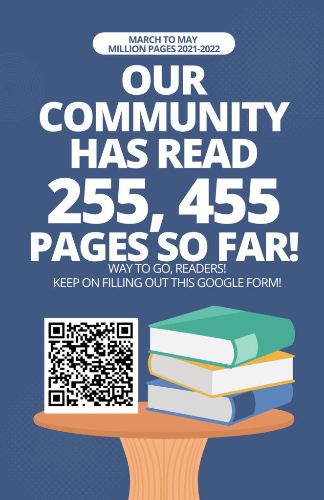 We are getting closer to our May 20th deadline to reach our goal of 1,000,000 pages read, Wolves! Keep on adding those pages to our Google Form! Thank you, Western, for your participation in this district and community effort! #marchtomaymillion #millionpagesread #d161learns