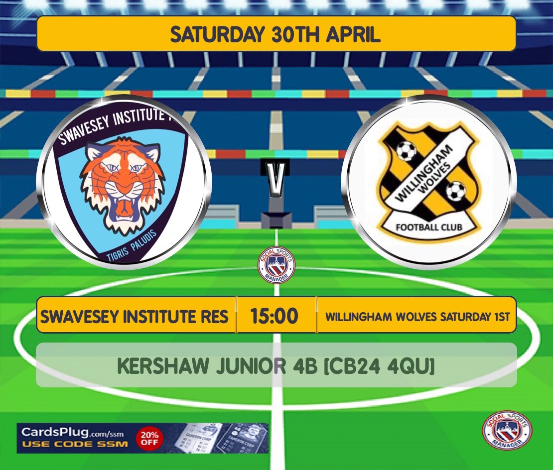 Saturday: Ending the season hosting a local derby vs <a href="/WolvesMens/">Willingham Wolves FC Mens Saturday</a> 
Can we finish the season with bragging rights &amp; 5 wins on the bounce? 💙#UpTheSwavo