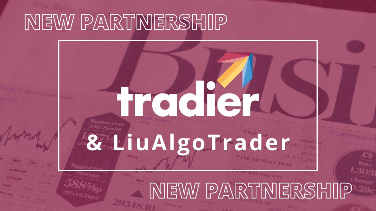 tradier's tweet image. Tradier is now integrated with LiuAlgoTrader as both a data provider and a brokerage for trading. To use the trading framework and learn more about Tradier data capabilities check out LiuAlgoTrader, linked below. #parnership #liualgo #tradingframework 
hubs.la/Q018J66T0