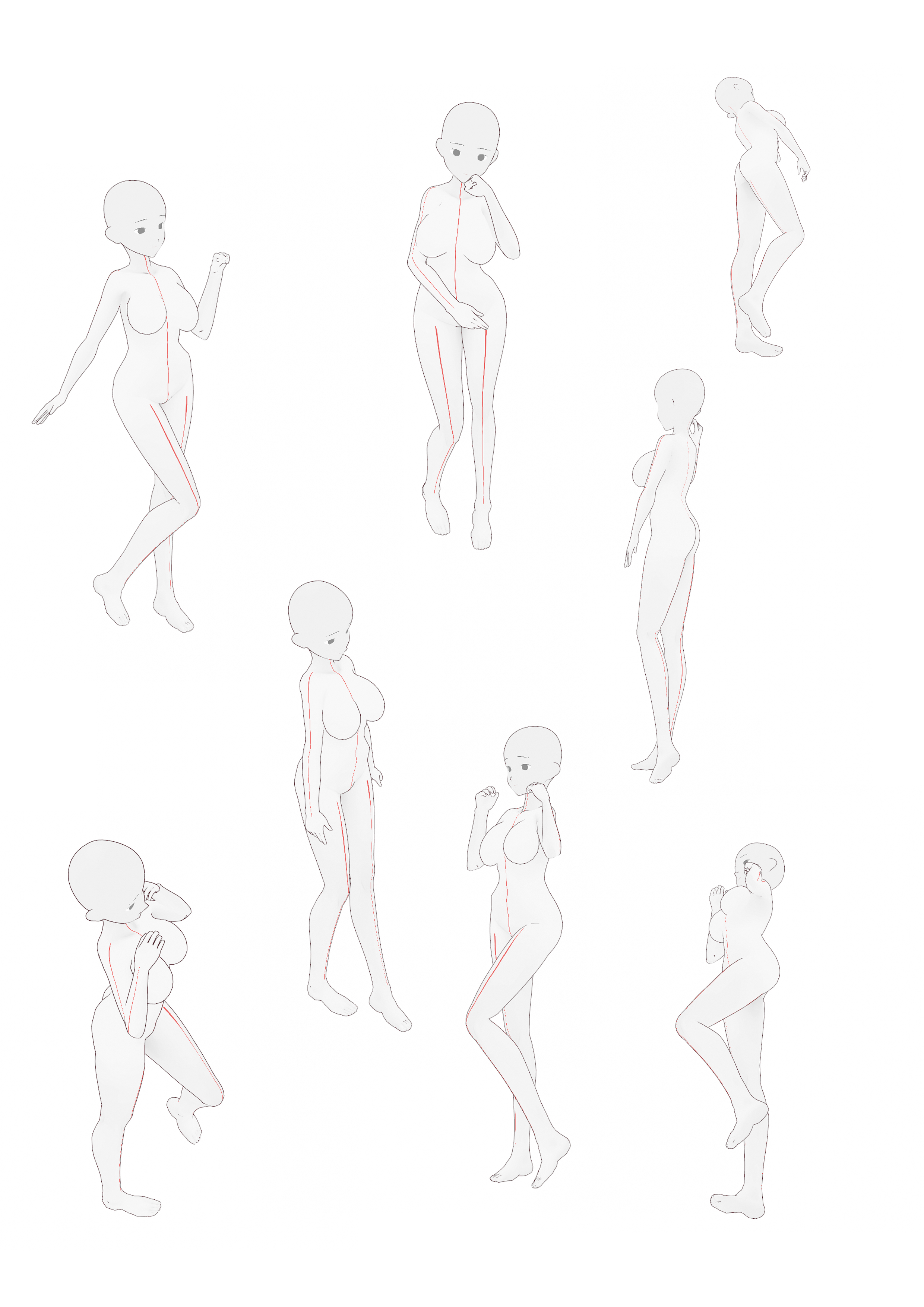 トレス素材ポーズ集 Illust Pose Twitter