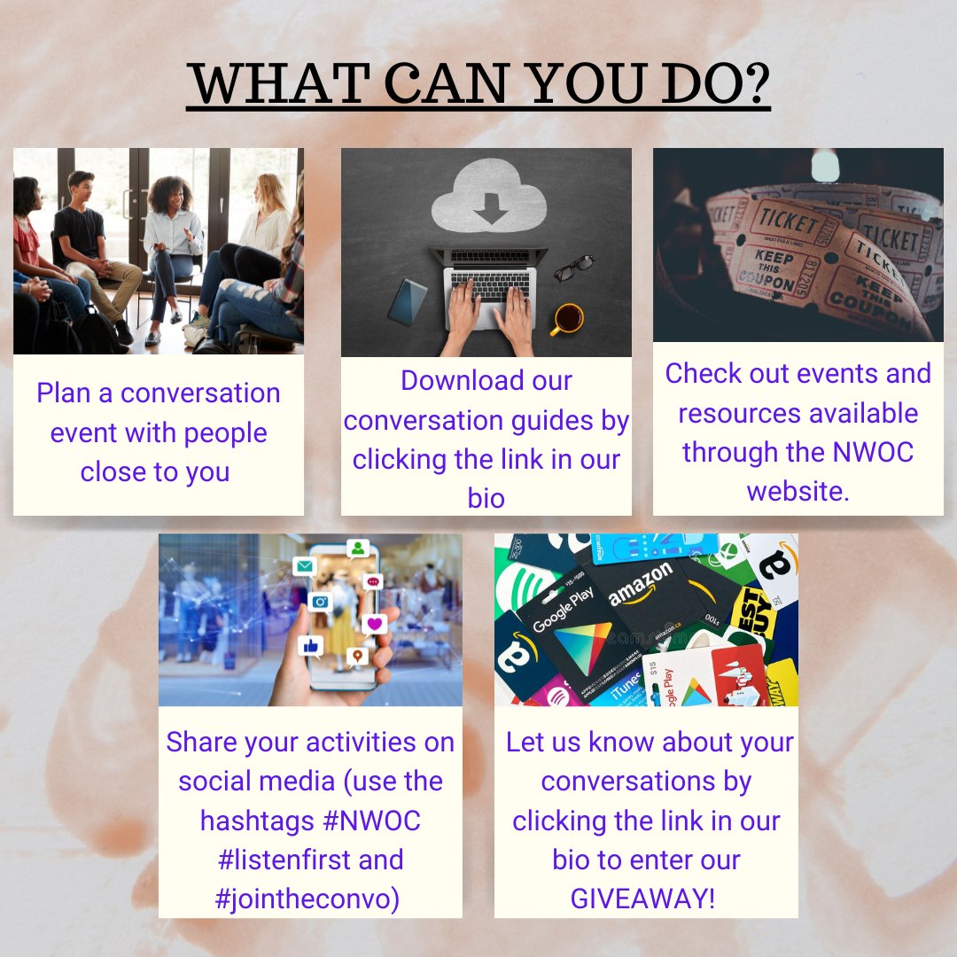 LivingRoomConvo's tweet photo. GIVEAWAY REMINDER! TO ENTER:
Click the link in our bio to fill out a survey
about any Living Room Conversations you
have or will have this April, and you will be
entered in a drawing for one of five $20 gift cards! #listenfirst #Talk2Connect #jointheconvo #nwoc https://t.co/78J2xMSmpr