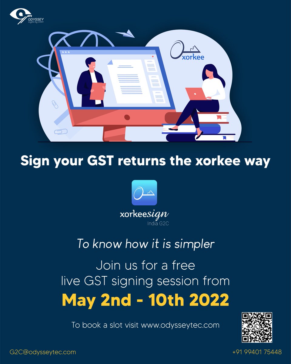OdysseytecIndia's tweet photo. In the fast paced world, why slow down while signing GST?
you can also connect DSC token to your mobile and sign on the go with xorkeesign!
#odysseytechnologies #xorkeesignindiaG2
#gst #gstadvisory #taxpractitioner #taxconsultant
#icai #caindia #caarticleship #dsctoken https://t.co/Rca7KMtBog