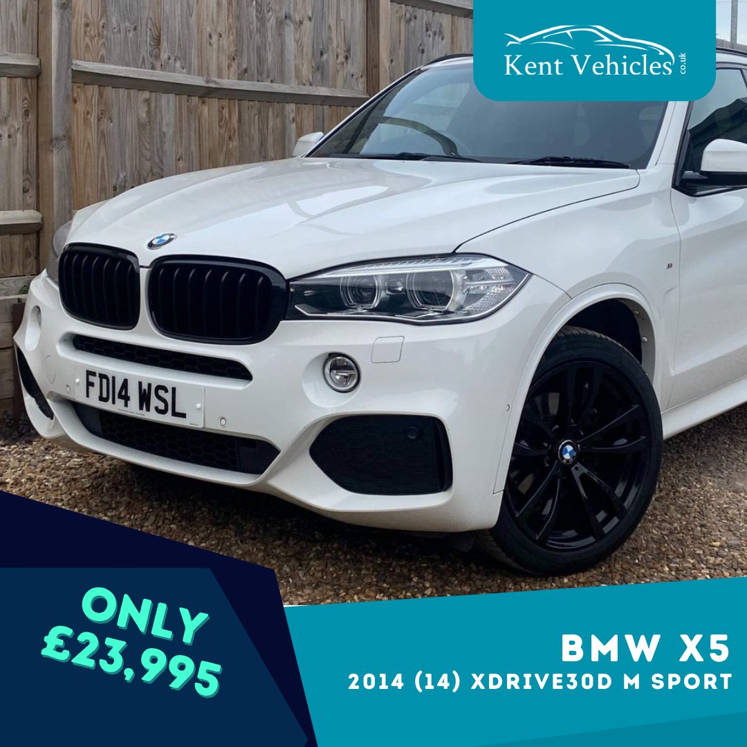 KentVehicles's tweet image. This 2014 BMW X5 cuts a stylish figure - finished in white with black wheels, you'd struggle to find a better example. 

🏁 Adaptive M Sport Suspension
🏁 Dakota Black Leather Interior 
🏁 Navigation System
🏁 Reversing Assist Camera

See more - bit.ly/3K79sf7