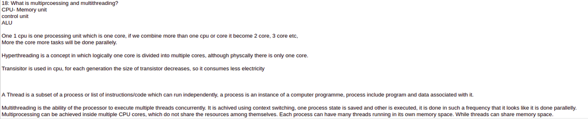 ravisvats's tweet photo. What is multiprcoessing and multithreading? https://t.co/IDFRXkf6vV