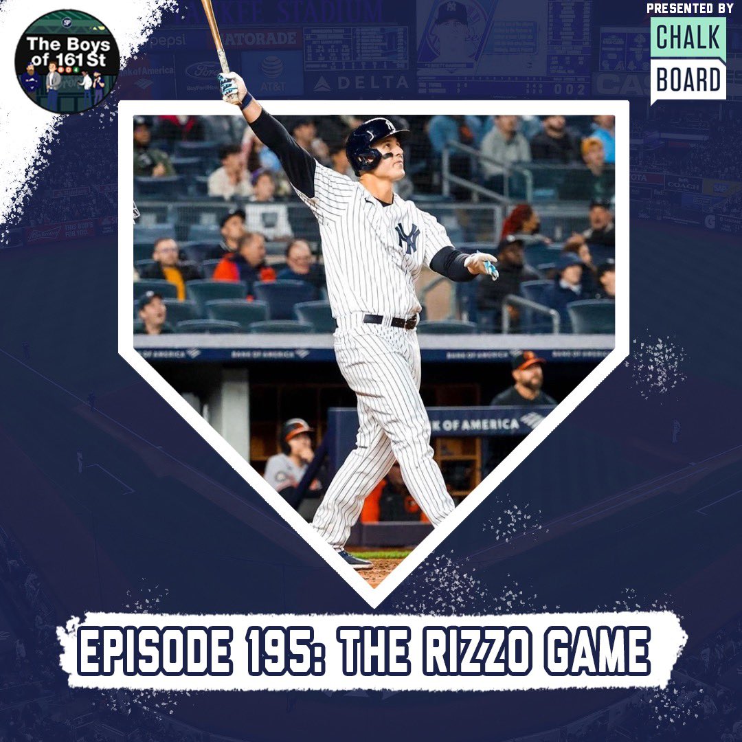 The161Boys's tweet photo. New @The161Boys podcast today 4/27!

🔷The Rizzo game
🔷Is Gerrit Cole back?
🔷What’s up with Loaisiga?
🔷Guardians series recap
🔷Yankees “fans” embarrass themselves
🔷Hot 🔥 and not �� 

📲LISTEN: https://t.co/uAZHLKhtGQ https://t.co/GqD37QbRp7